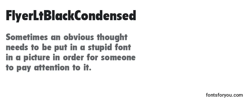 Review of the FlyerLtBlackCondensed Font
