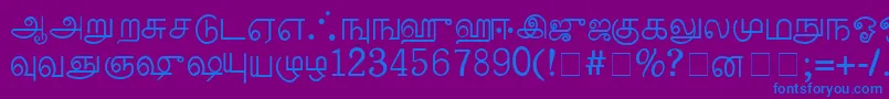 フォントPalladamMedium – 紫色の背景に青い文字