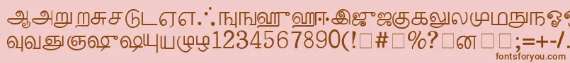 Czcionka PalladamMedium – brązowe czcionki na różowym tle