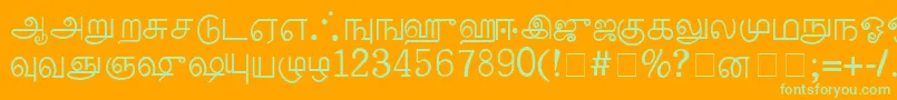 PalladamMedium Font – Green Fonts on Orange Background