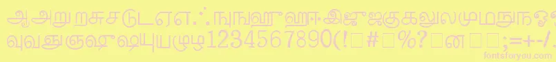 PalladamMedium Font – Pink Fonts on Yellow Background