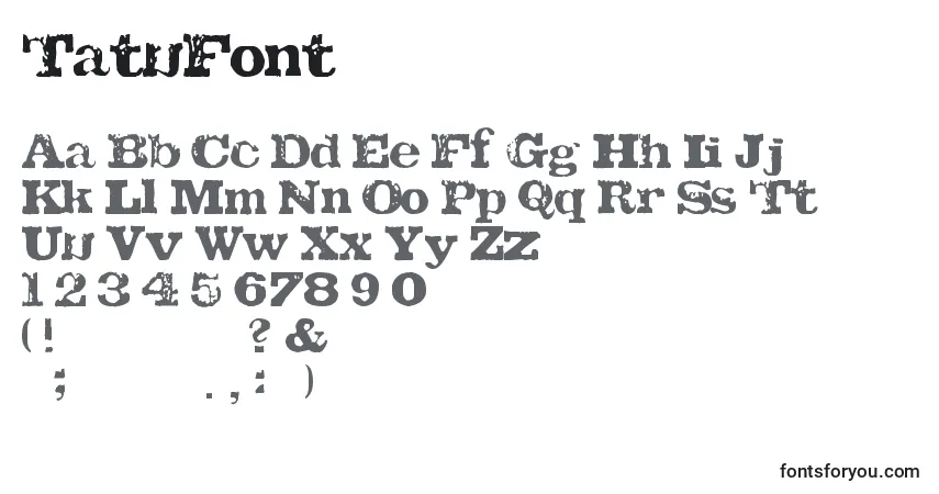 A fonte TatuFont – alfabeto, números, caracteres especiais
