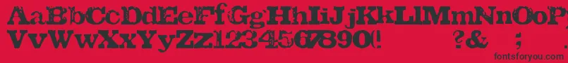 Шрифт TatuFont – чёрные шрифты на красном фоне