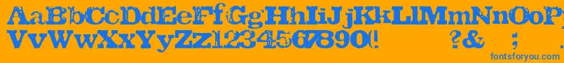 TatuFont-Schriftart – Blaue Schriften auf orangefarbenem Hintergrund