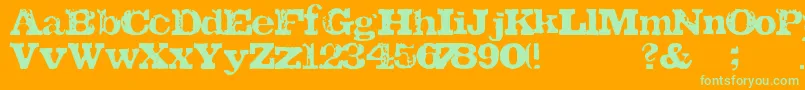 Шрифт TatuFont – зелёные шрифты на оранжевом фоне