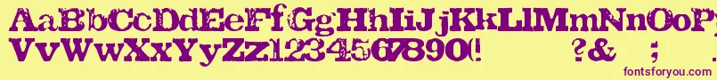 TatuFont Font – Purple Fonts on Yellow Background