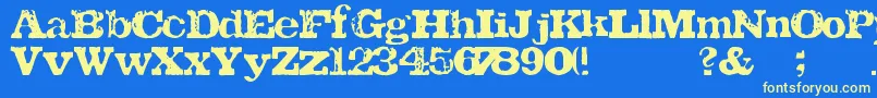 TatuFont Font – Yellow Fonts on Blue Background