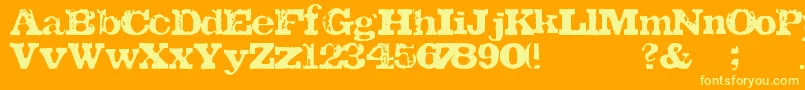 Fonte TatuFont – fontes amarelas em um fundo laranja