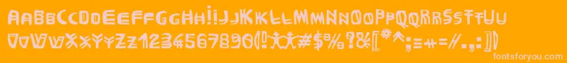 Forchetta-fontti – vaaleanpunaiset fontit oranssilla taustalla