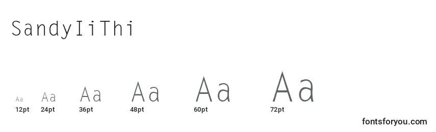 SandyIiThin Font Sizes