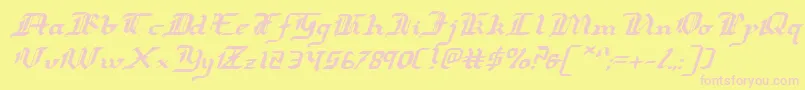 RedcoatExpandedItalic Font – Pink Fonts on Yellow Background