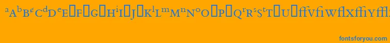 フォントBemboExpert – オレンジの背景に青い文字