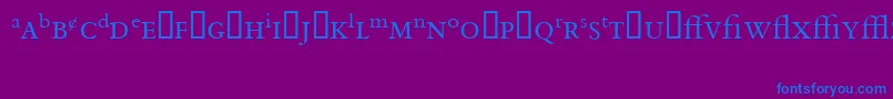 フォントBemboExpert – 紫色の背景に青い文字