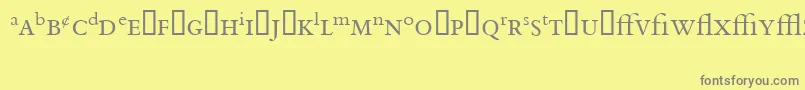 フォントBemboExpert – 黄色の背景に灰色の文字