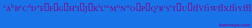 BemboExpert-Schriftart – Violette Schriften auf blauem Hintergrund