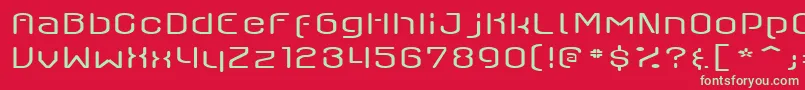 フォントAxaxaxLight – 赤い背景に緑の文字