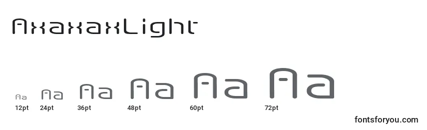 Размеры шрифта AxaxaxLight