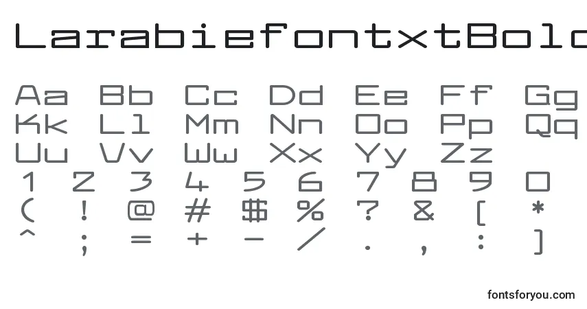 Шрифт LarabiefontxtBold – алфавит, цифры, специальные символы