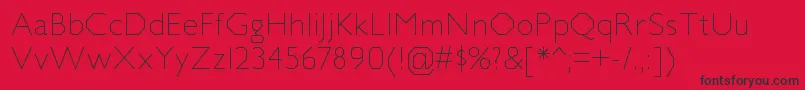 フォントJillicanelRegular – 赤い背景に黒い文字