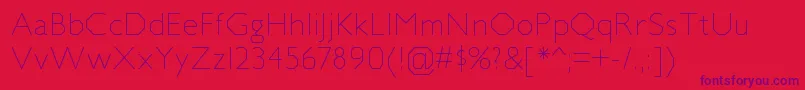 フォントJillicanelRegular – 赤い背景に紫のフォント