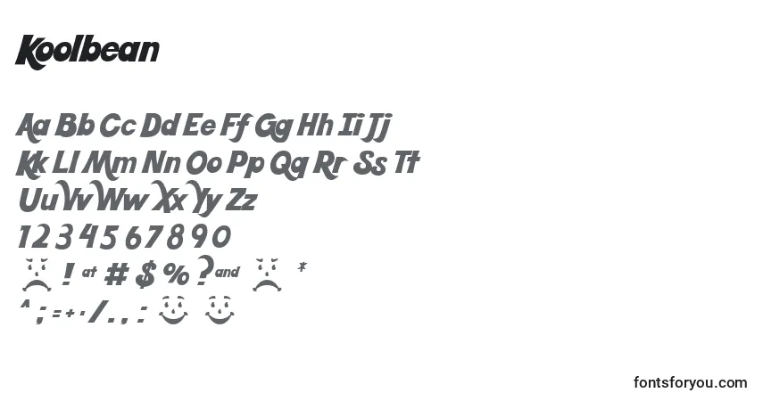 Шрифт Koolbean – алфавит, цифры, специальные символы