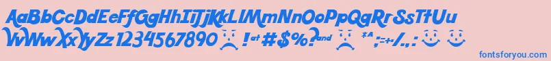 Koolbean Font – Blue Fonts on Pink Background