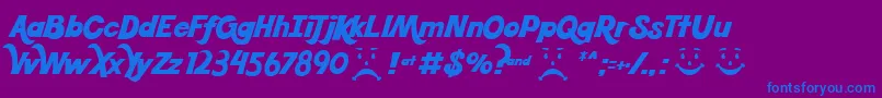 Koolbean Font – Blue Fonts on Purple Background