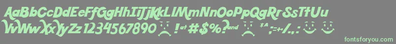 Koolbean Font – Green Fonts on Gray Background