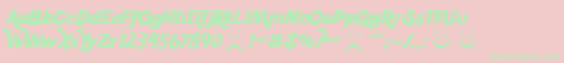 Koolbean Font – Green Fonts on Pink Background
