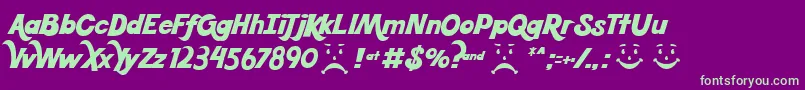 Koolbean Font – Green Fonts on Purple Background