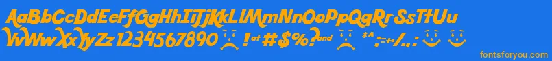 Koolbean Font – Orange Fonts on Blue Background