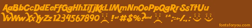 Koolbean Font – Orange Fonts on Brown Background