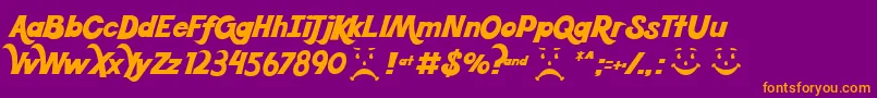 Koolbean Font – Orange Fonts on Purple Background