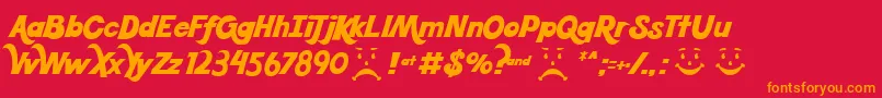 Koolbean Font – Orange Fonts on Red Background