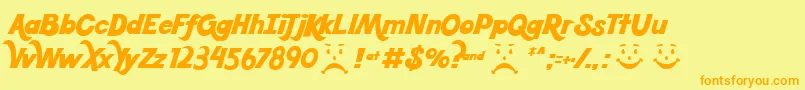 Koolbean Font – Orange Fonts on Yellow Background