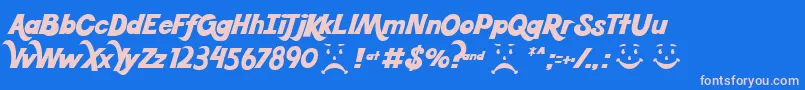 Koolbean Font – Pink Fonts on Blue Background