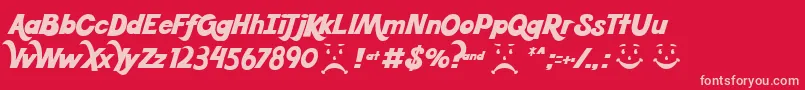 Koolbean Font – Pink Fonts on Red Background
