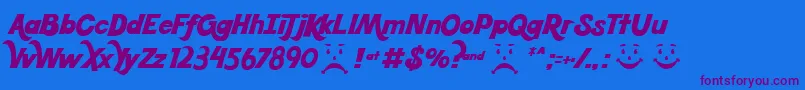 Koolbean Font – Purple Fonts on Blue Background
