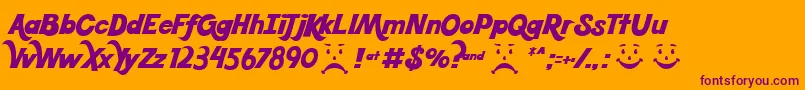 Koolbean Font – Purple Fonts on Orange Background