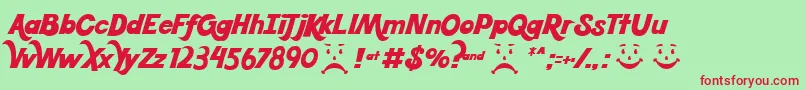 Koolbean Font – Red Fonts on Green Background