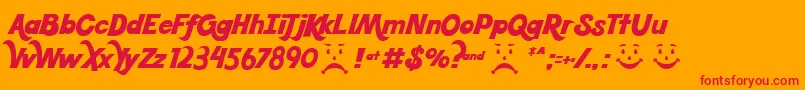 Koolbean Font – Red Fonts on Orange Background