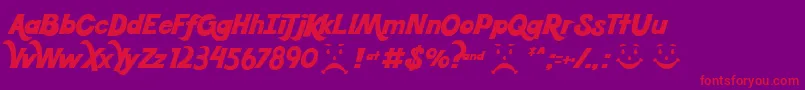Koolbean Font – Red Fonts on Purple Background
