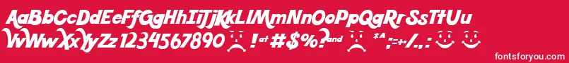 Koolbean Font – White Fonts on Red Background