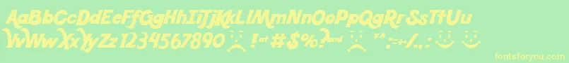 Koolbean Font – Yellow Fonts on Green Background