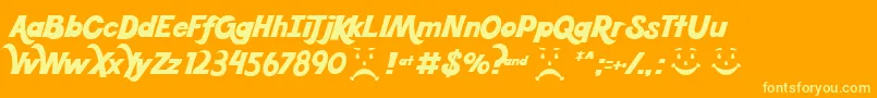 Koolbean Font – Yellow Fonts on Orange Background