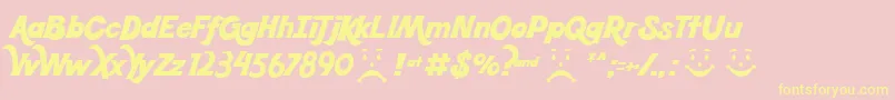 Koolbean Font – Yellow Fonts on Pink Background