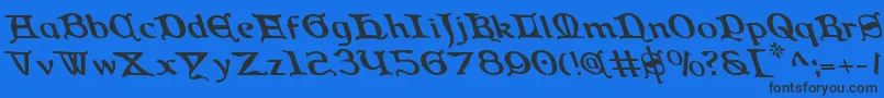 Queencountryl Font – Black Fonts on Blue Background