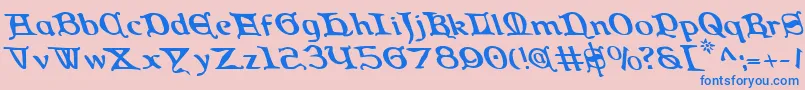 Queencountryl Font – Blue Fonts on Pink Background