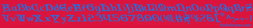 Queencountryl Font – Blue Fonts on Red Background