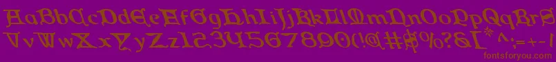 Queencountryl Font – Brown Fonts on Purple Background